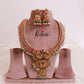 Royal Jadau peacock Jalebi style haaram with mint beads LH815