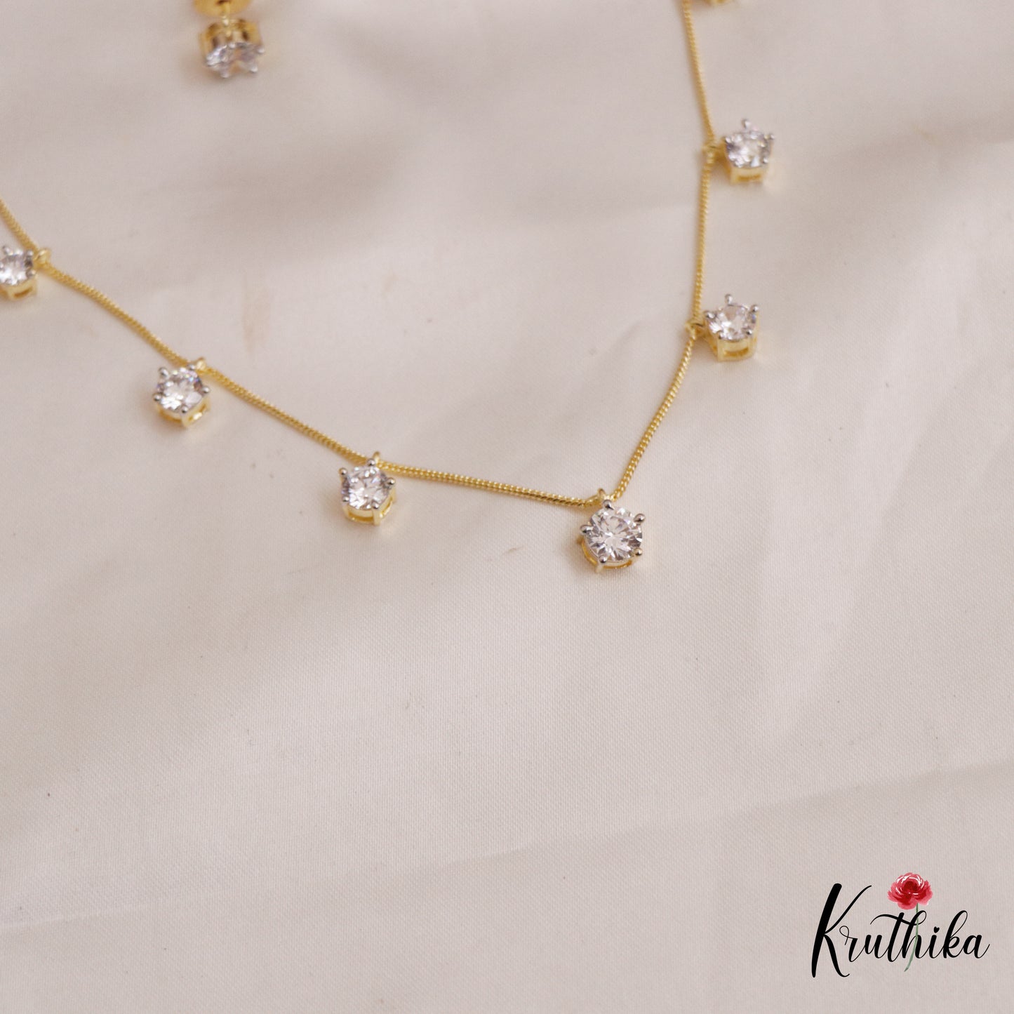 Simple Trendy CZ Necklace NC2625 (Available In 2 Colors)