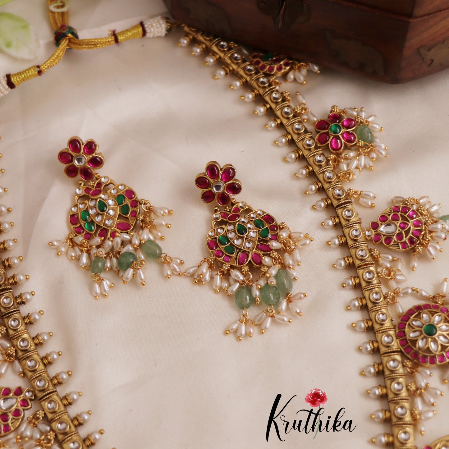 Premium Gandaberunda Kundan Jadau Guttapoosalu Haaram LH2021