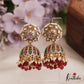 Sparkling Pearl Border Floral Motifs Jhumka With Bead Drops E986 (Available In 2 Colors)