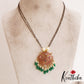 Classic Floral Mango Motifs Double Layered Mangalsutra With Green Bead Drops NC2905