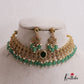 Elegant Kemp Star Floral Shaped Choker with Green Beads NC2529