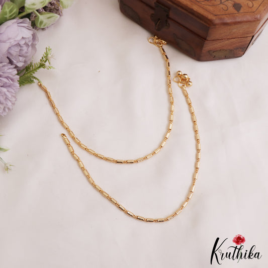 Simple Gold-Tone Anklets A64