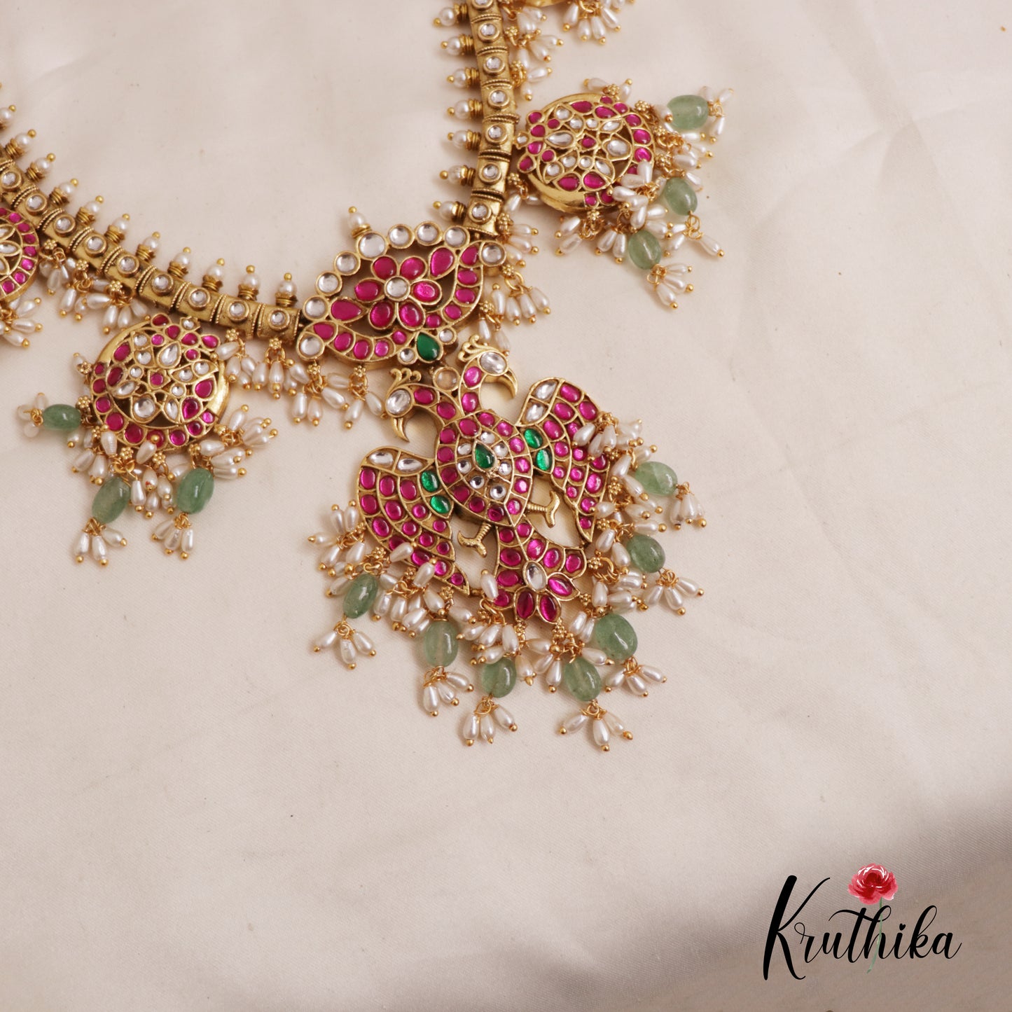 Premium Gandaberunda Kundan Jadau Guttapoosalu Haaram LH2021