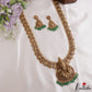 Premium Antique Nagas Lord Shiva Motifs Temple Haaram With Green Bead Drops LH2220