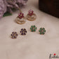 Simple CZ Floral Stud Earrings With Interchangeable Stones E1105