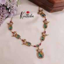 Beautiful AD Moissanite Peacock Necklace Sets NC2025 (Available in 2 Colours)