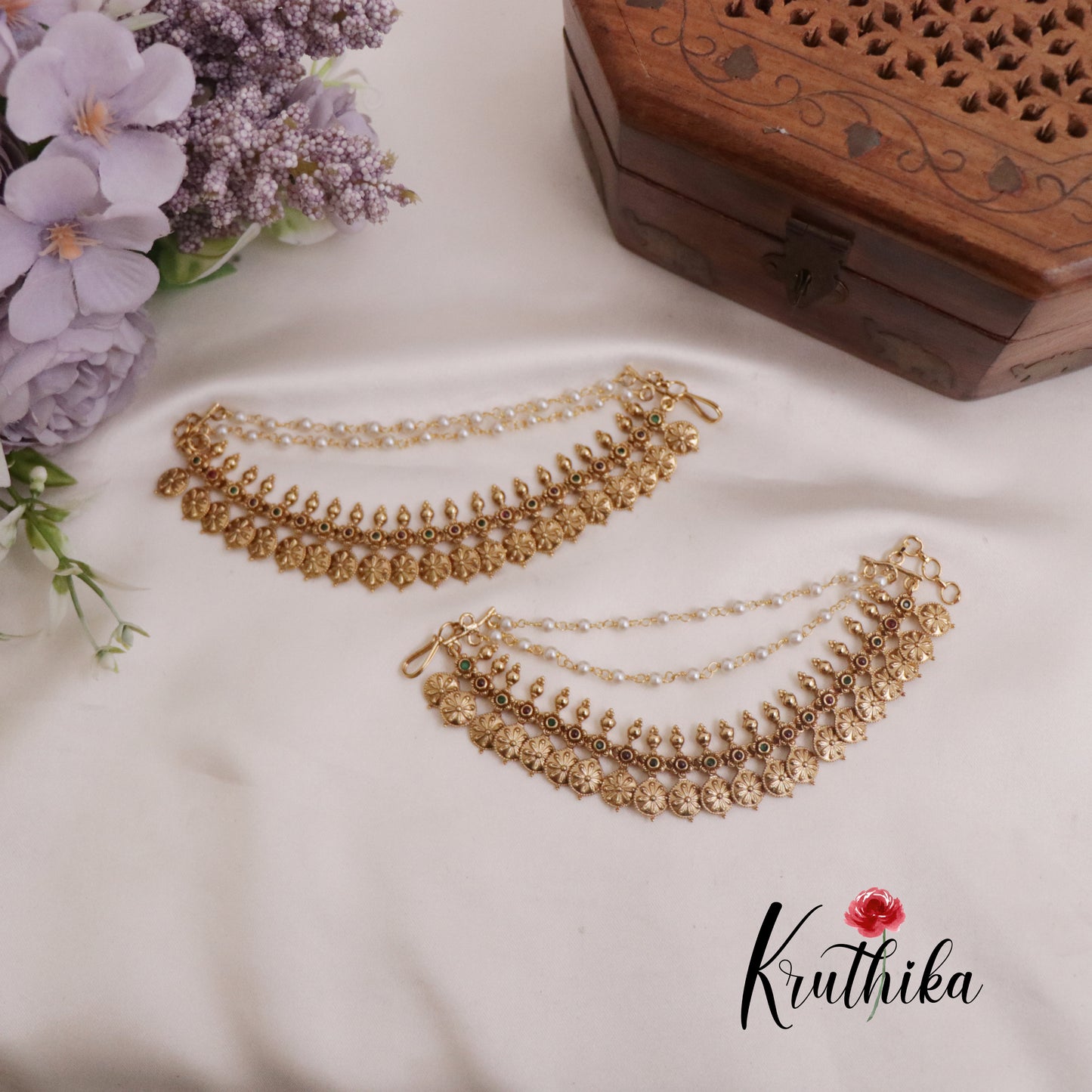 Beautiful Multi-Layered Kasu Earchains EC129