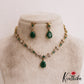 Sparkling Floral Teardrop Motifs AD Victorian Necklace NC2807 (Available In 3 Colors)