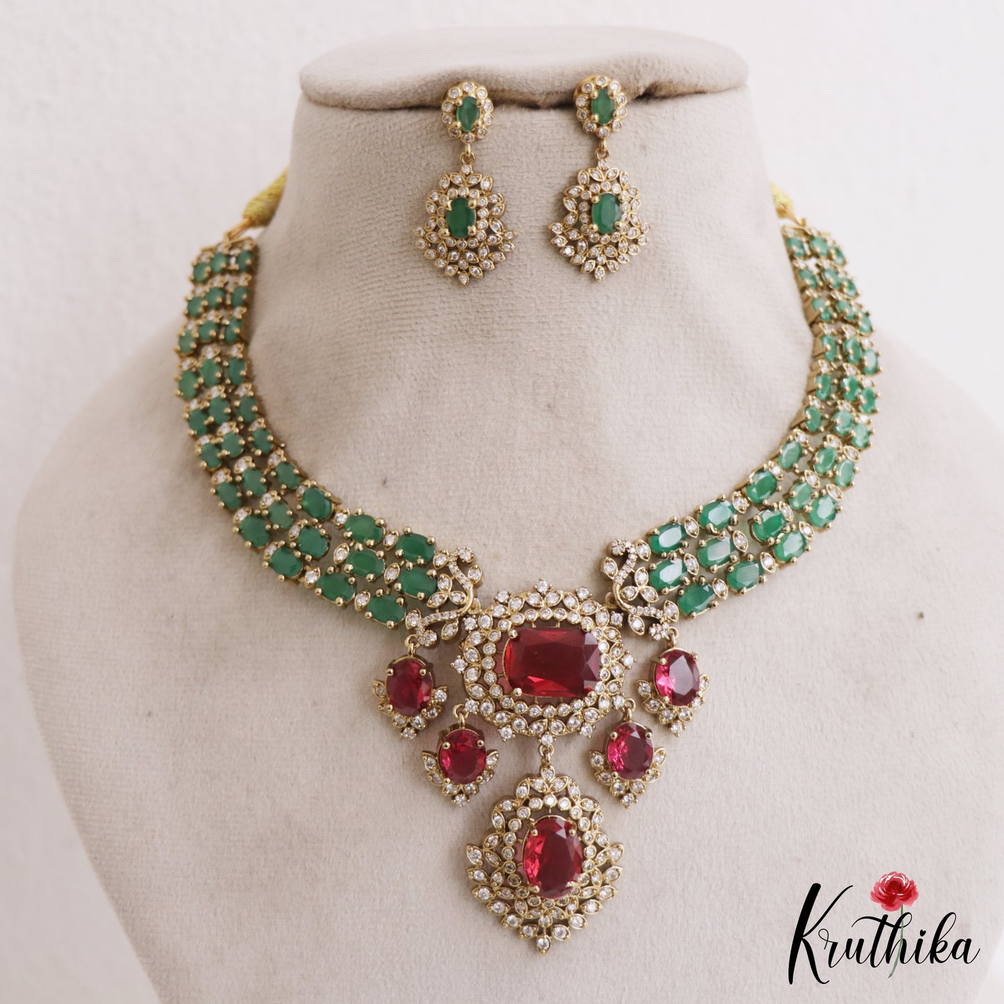 Sparkling AD Victorian Necklace NC2771 (Available In 5 Colors)