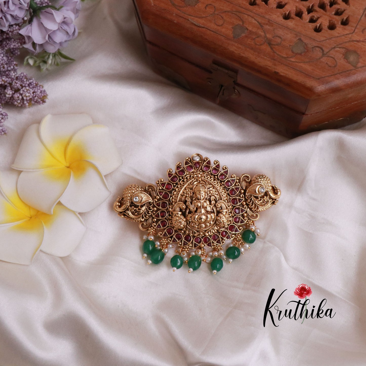 Premium CZ Antique Temple Hair Clip J107