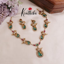Beautiful AD Moissanite Peacock Necklace Sets NC2025 (Available in 2 Colours)
