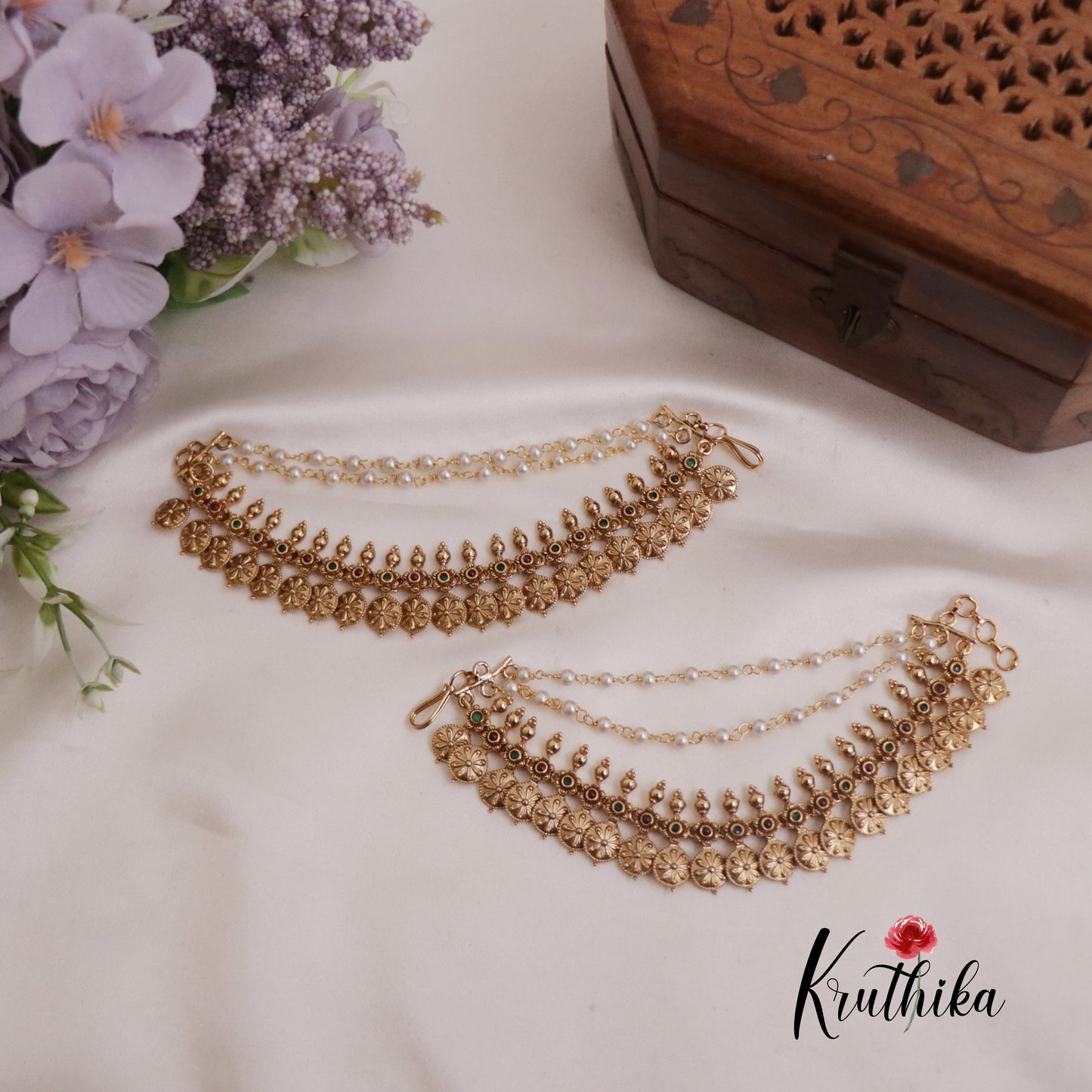 Beautiful Multi-Layered Kasu Earchains EC129