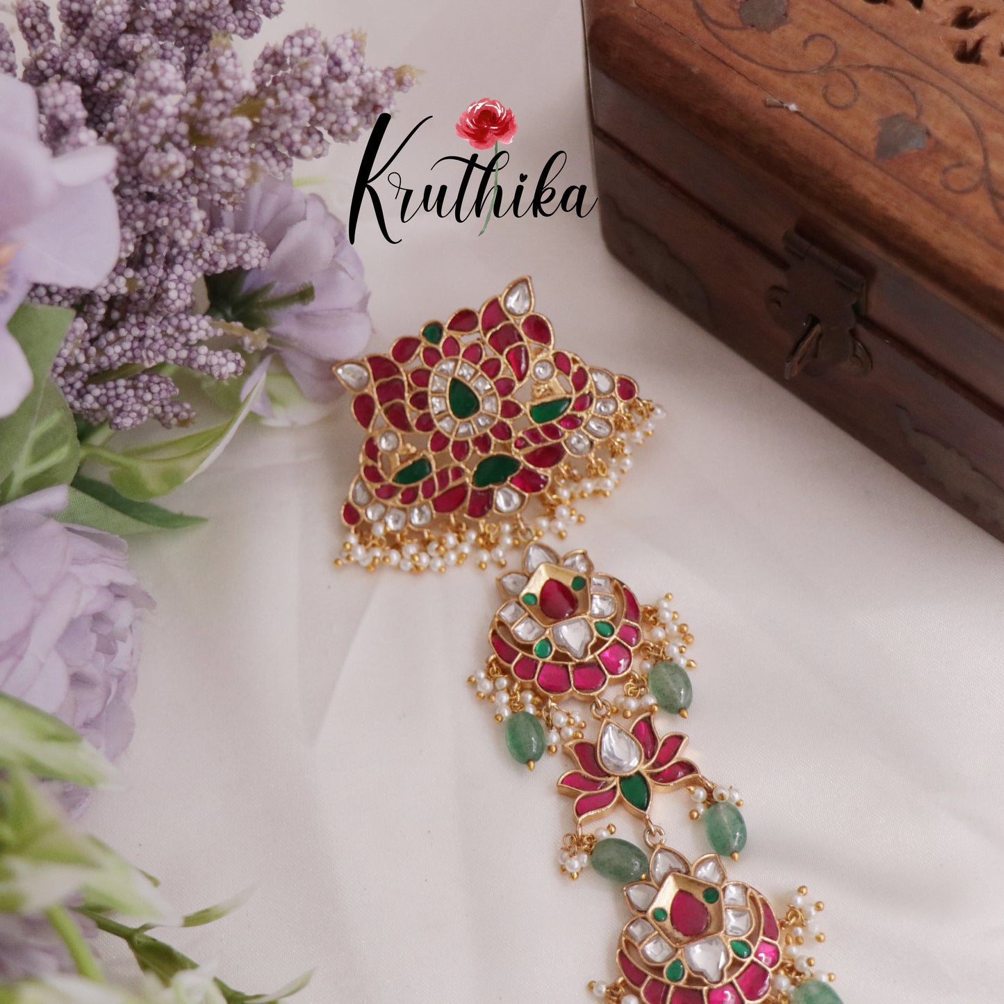 Elegant Lotus Kundan Long Jadau Jada Billa J226