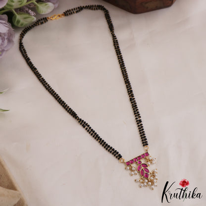 Classic Leaf Motifs Jadau Mangalsutra NC2636 (Available in 3 Colours)