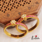 Premium Floral Motifs Openable Jadau Kada B455  (Set of 2)|(Available In 3 Colors)