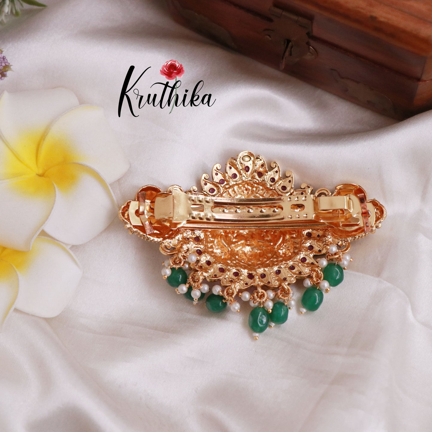 Premium CZ Antique Temple Hair Clip J107