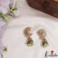 Sparkling AD Peacock Jhumkas With Bead And Pearl Drops Earrings E807