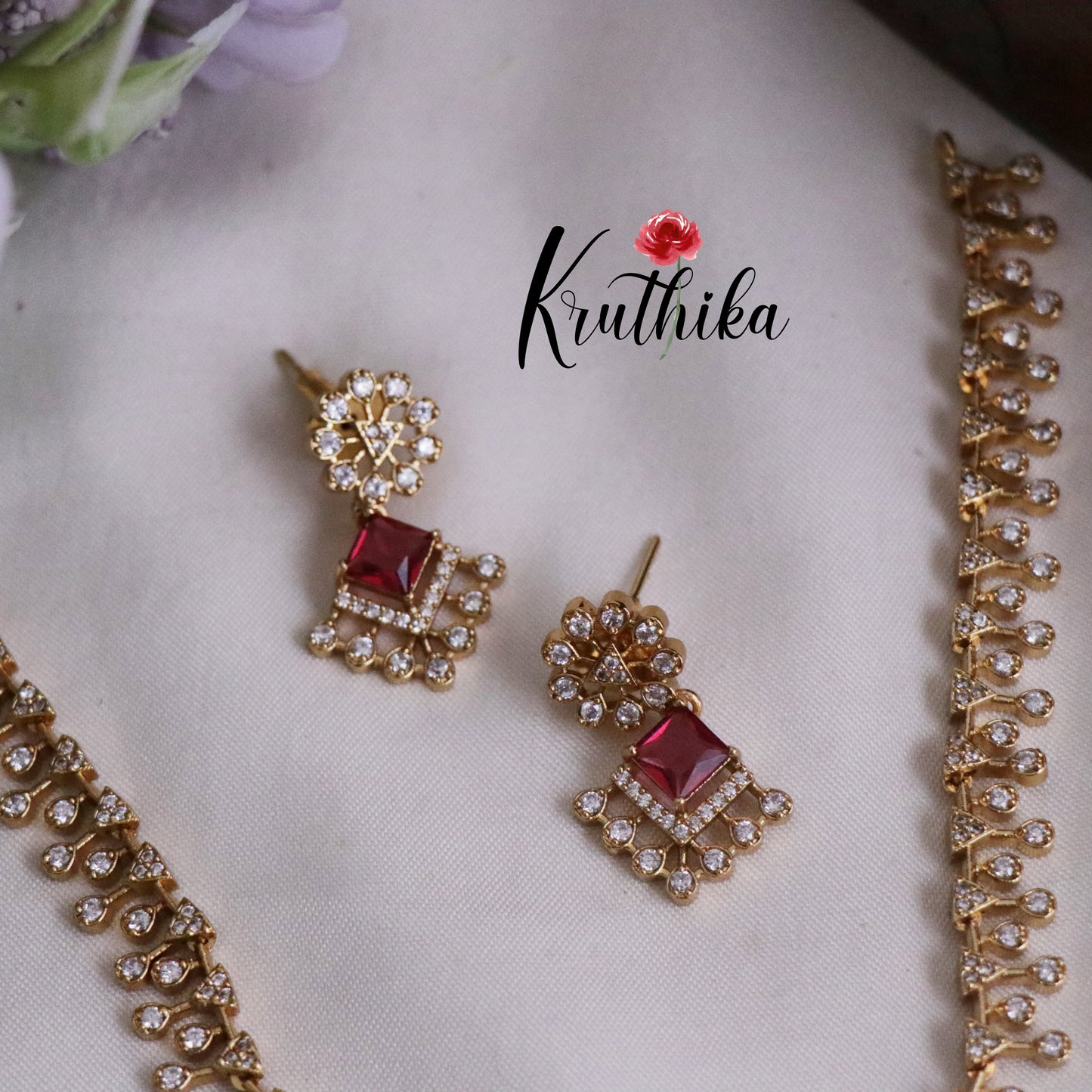 Trendy CZ Sparking Victorian Necklace Sets NC2171 (Available in 3 Colours)