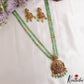 Beautiful Antique Lakshmi Motifs Double Layered Green Beads Haaram LH2157