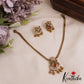 Pretty Peacock Floral Motifs Kemp Pendant Chain Set NC2816