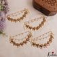 Beautiful Three Layer Peacock with Golden Beads Drops Earchains EC95 (Available In 2 Colors)