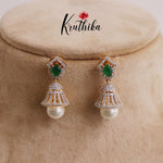 Trendy CZ Sparkling Jhumka with Pearl Drop E623 (Available in 2 Colours)