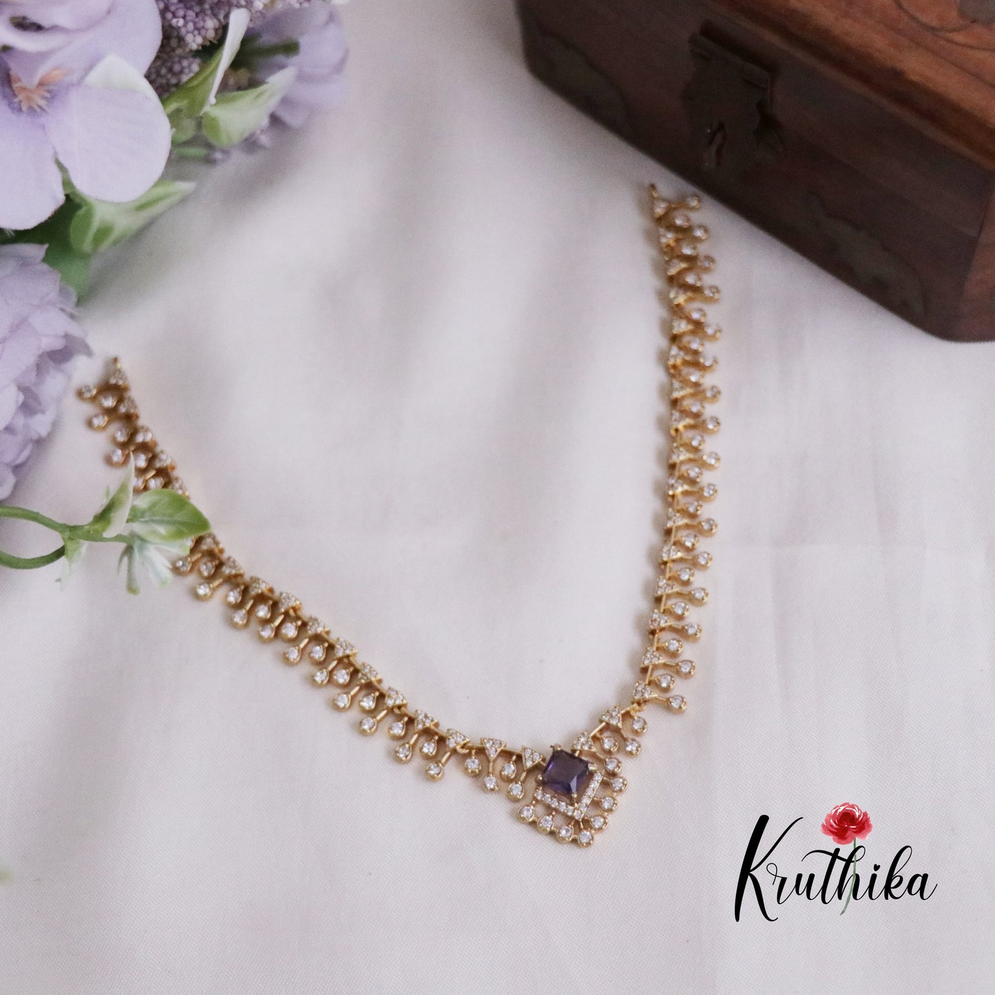 Trendy CZ Sparking Victorian Necklace Sets NC2171 (Available in 3 Colours)