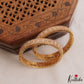 Classic Diamond-Finish Gold-Tone AD Openable Bangles B529 (Set of 2)