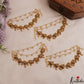 Beautiful Three Layer Peacock with Golden Beads Drops Earchains EC95 (Available In 2 Colors)