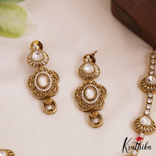 Classic Floral Motifs Gold-Tone AD Necklace NC2781
