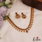 Elegant Antique Lakshmi Leaf Motifs Gold-Tone Choker NC2920