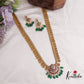 Beautiful Antique Kemp Floral and Kasu Mala Haaram with Green Beads LH1948