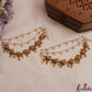 Beautiful Three Layer Peacock with Golden Beads Drops Earchains EC95 (Available In 2 Colors)