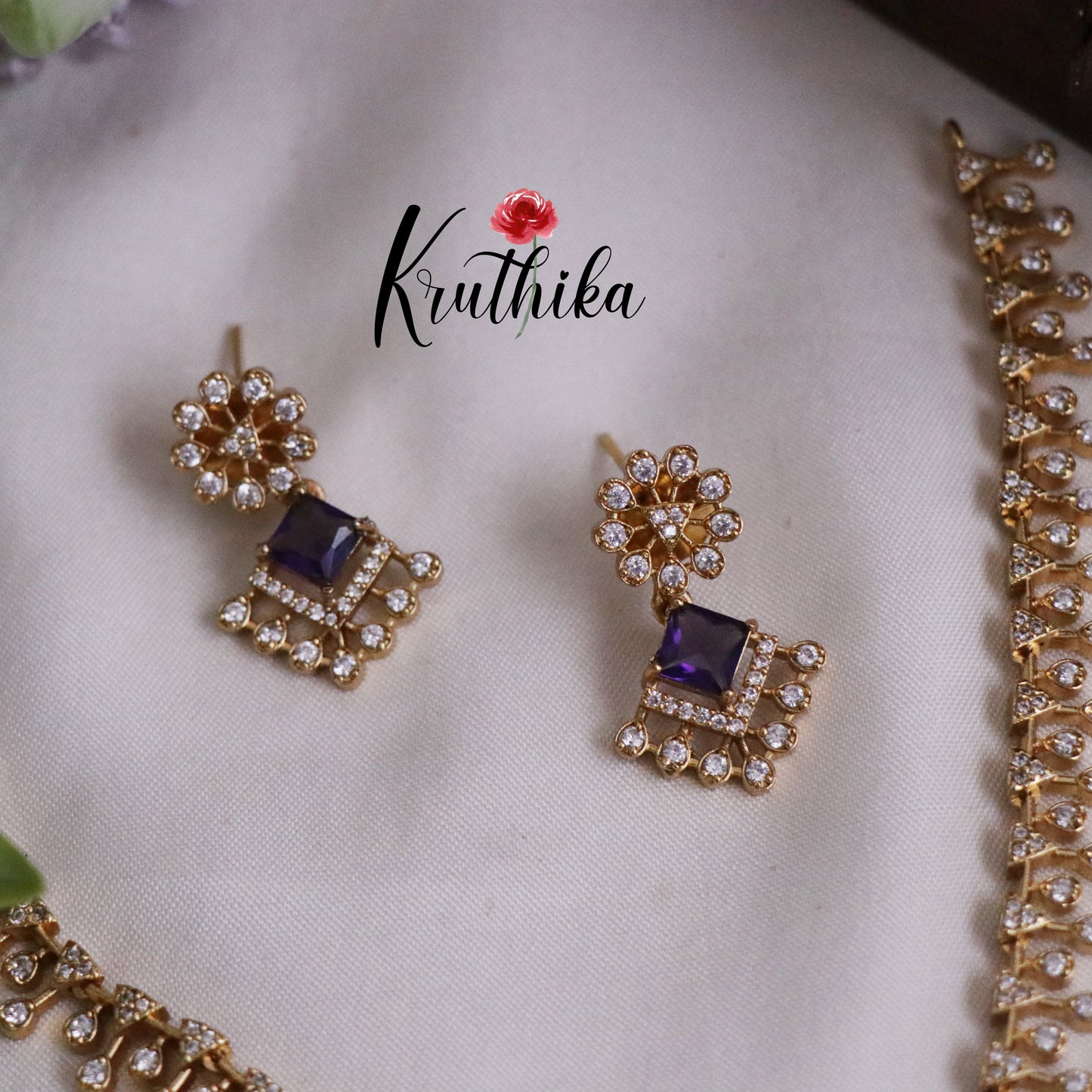 Trendy CZ Sparking Victorian Necklace Sets NC2171 (Available in 3 Colours)