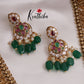 Beautiful Antique Kemp Floral and Kasu Mala Haaram with Green Beads LH1948