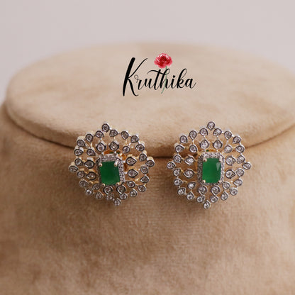 Beautiful CZ Sparkling Ear Studs E618 (Available in 2 Colors)