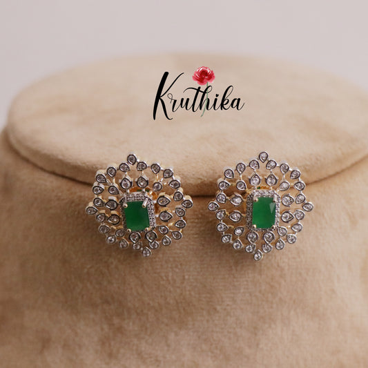 Beautiful CZ Sparkling Ear Studs E618 (Available in 2 Colors)