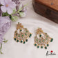Stunning Kemp Peacock Teardrop With Pearl Drops Earrings E810
