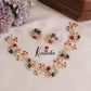 Beautiful CZ Mutli Stone Flower Desing Necklace Set NC2027