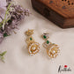 Sparkling Lotus Motifs AD Victorian Jhumkas WIth Pearl Drops  E1117