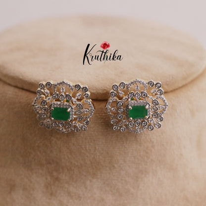 Classic CZ Sparkling Ear Studs E623 (Available in 2 Colours)