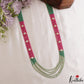 Sparkling Multi Layered crystal & Pearl statement Haaram with floral accents LH2081 (Available In 16 Colors)