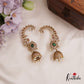 Gorgeous Peacock Teardrop Motifs AD Ear Cuff With Pearl Drops E977 (Available In 5 Colors)