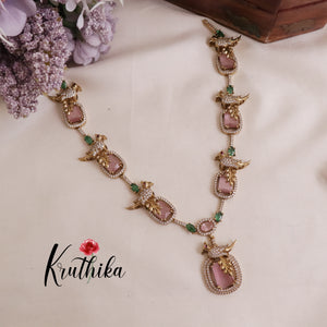 Beautiful AD Moissanite Peacock Necklace Sets NC2025 (Available in 2 Colours)