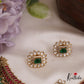 Gorgeous Floral Leaf Motifs Jadau Choker With Green Bead Drops NC2689 (Available In 2 Colors)