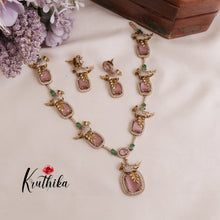 Beautiful AD Moissanite Peacock Necklace Sets NC2025 (Available in 2 Colours)