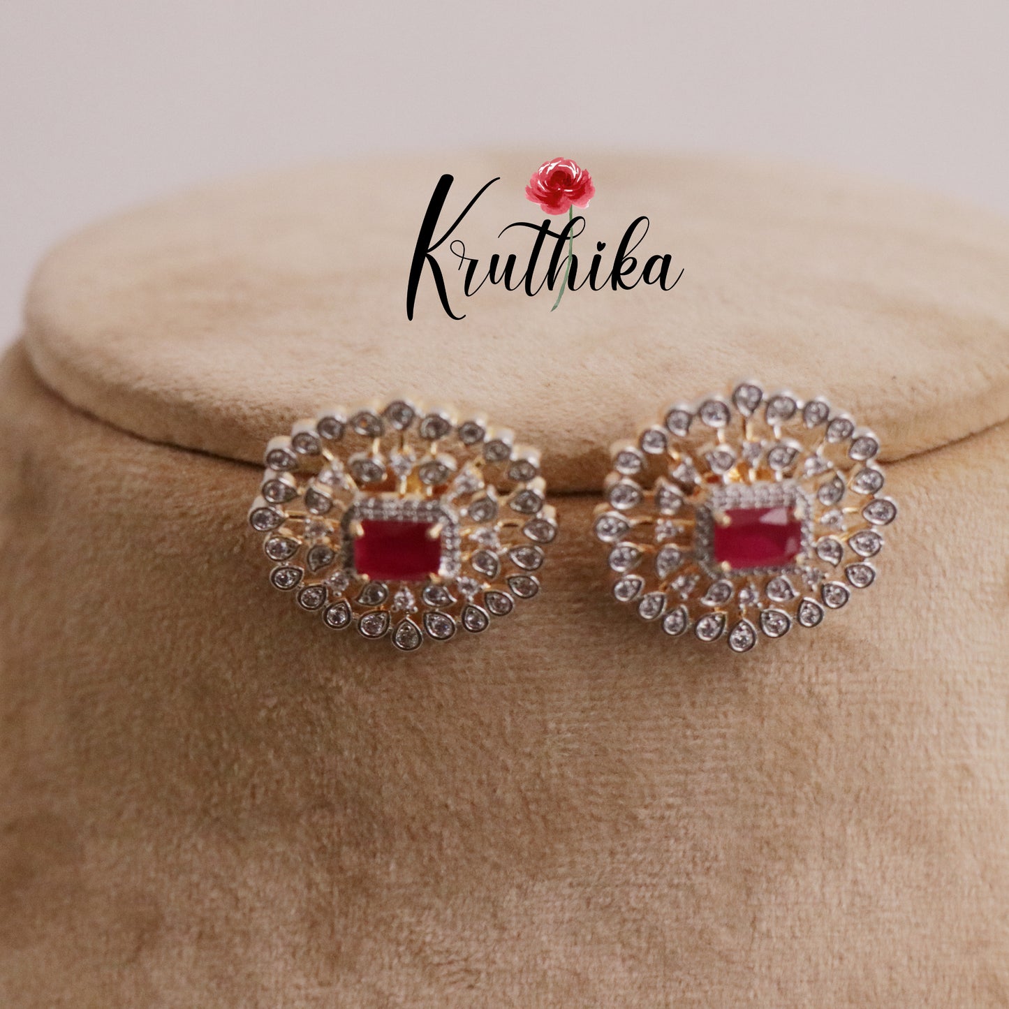 Simple CZ Sparkling Ear Studs E621 (Available in 2 Colours)