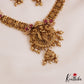 Elegant Antique Lord Krishna Motifs Kemp Necklace With Golden Bead Drops NC2761