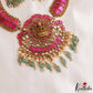 Royal Antique Nagas Lakshmi Motifs Jadau Necklace With Green Bead Drops NC3237